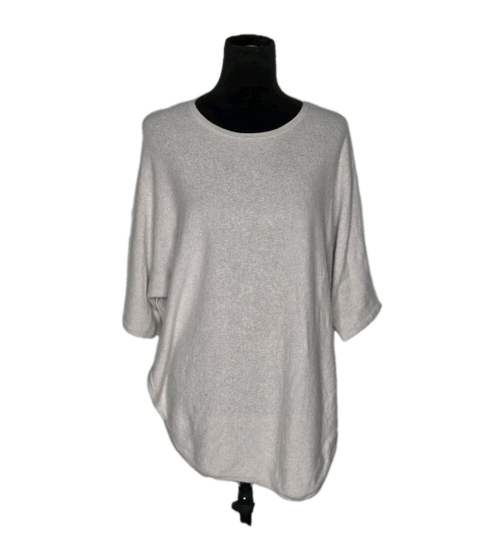 KINROSS Cashmere Sweater Size S Draped Capelet Sweater Side Button Round Hem
